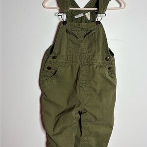 Vintage Olive Green Kids Overalls